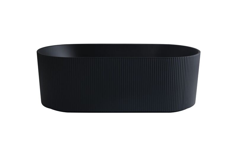 FLUTED OVAL FREESTANDING BATH MATTE BLACK