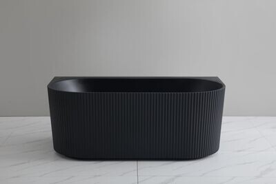 FLUTED FREESTANDING BACK TO WALL BATH MATTE BLACK