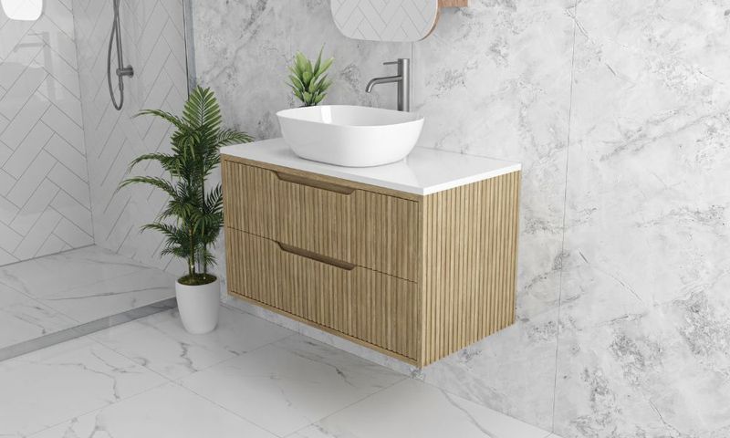 Nimis Wall Hung Vanity With Solid Surface Matte White Top