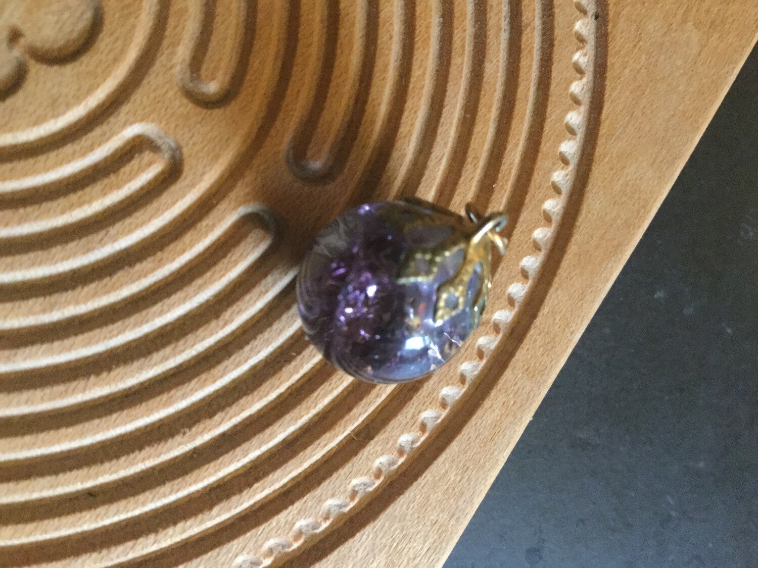 Small glass bead charm Anointing of higher psychic powers, prophetic perceptiveness, clairvoyant clarity, open third eye / minds eye