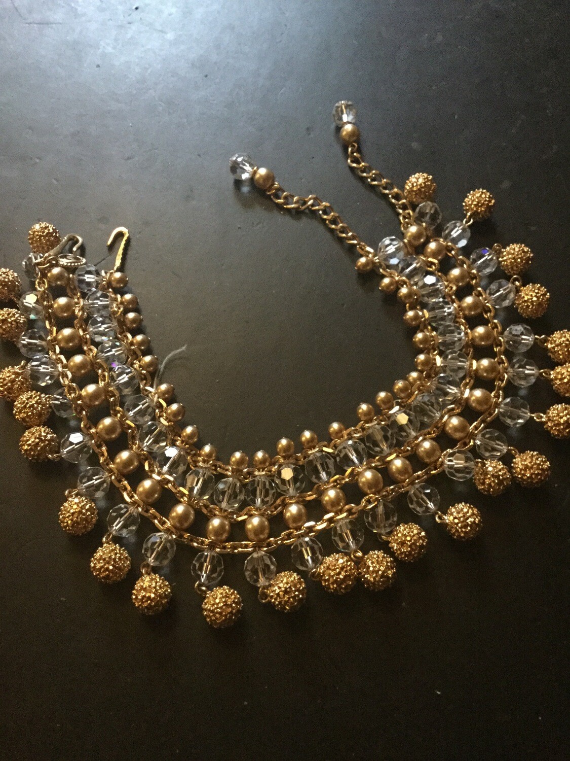 Heavy thick beaded choker necklace, Queen Cleopatra enchantment of youth and vitality