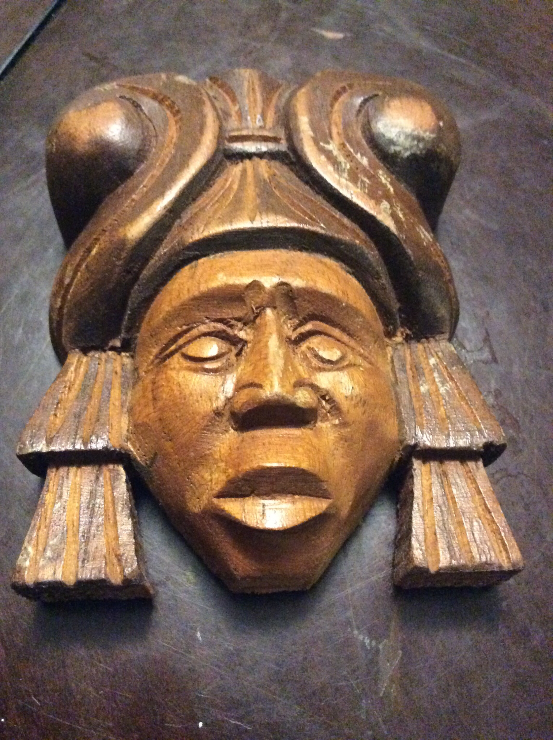 Wooden carved effigy head Oracle Altar Essence empowers energizes