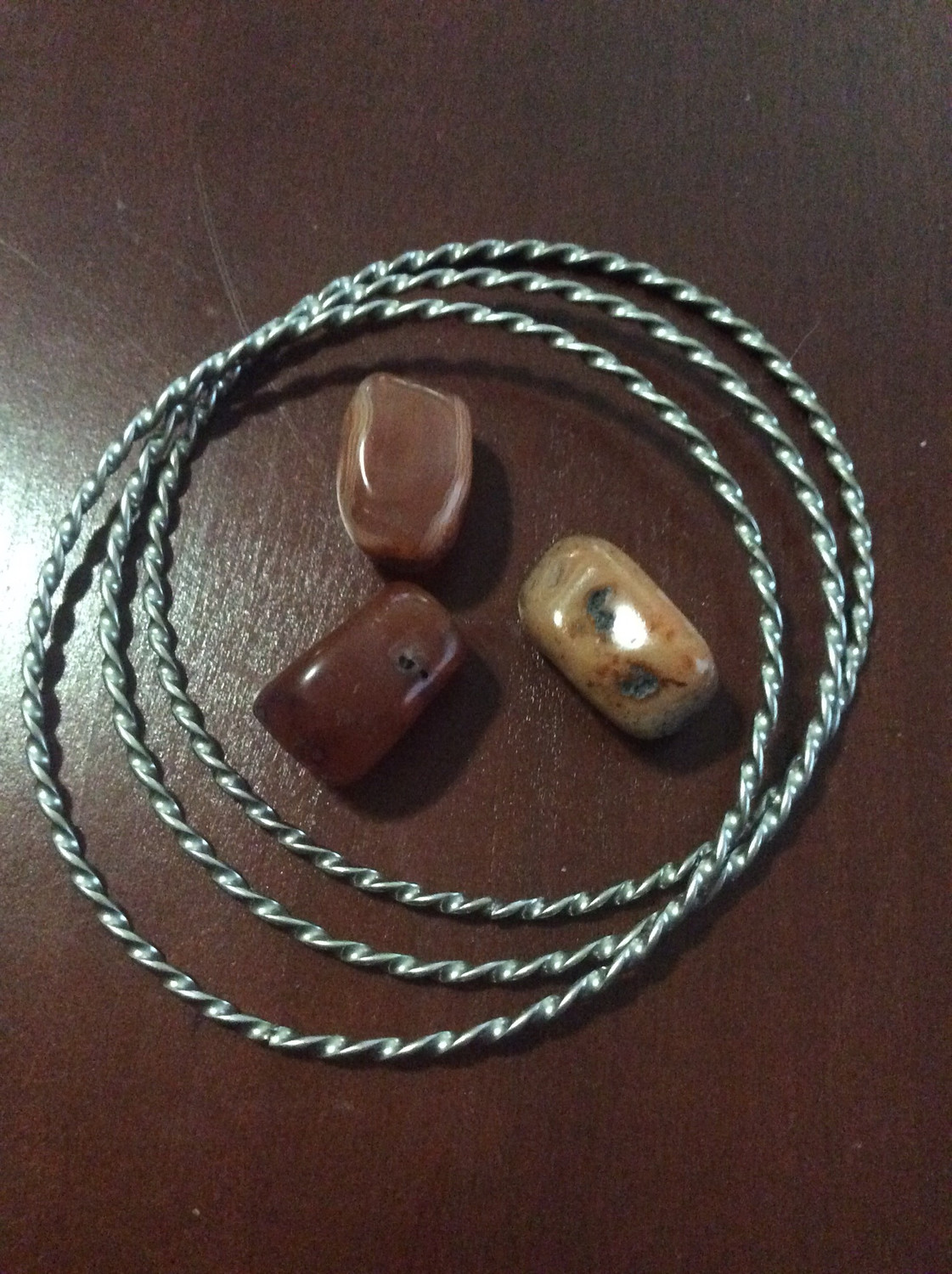 Three bracelets and three stone beads triple source of Etheric energy - empower inner soul, spirit mind and aura