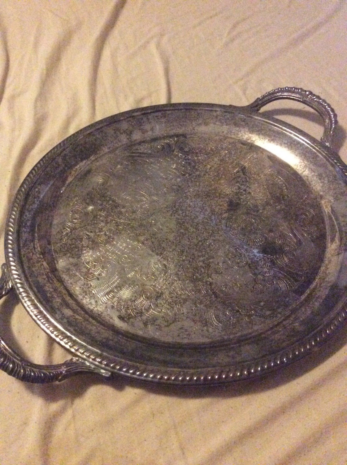 Large metal serving tray with handles altar surface for all supernatural spiritual works casting conjuring candles ceremonies 