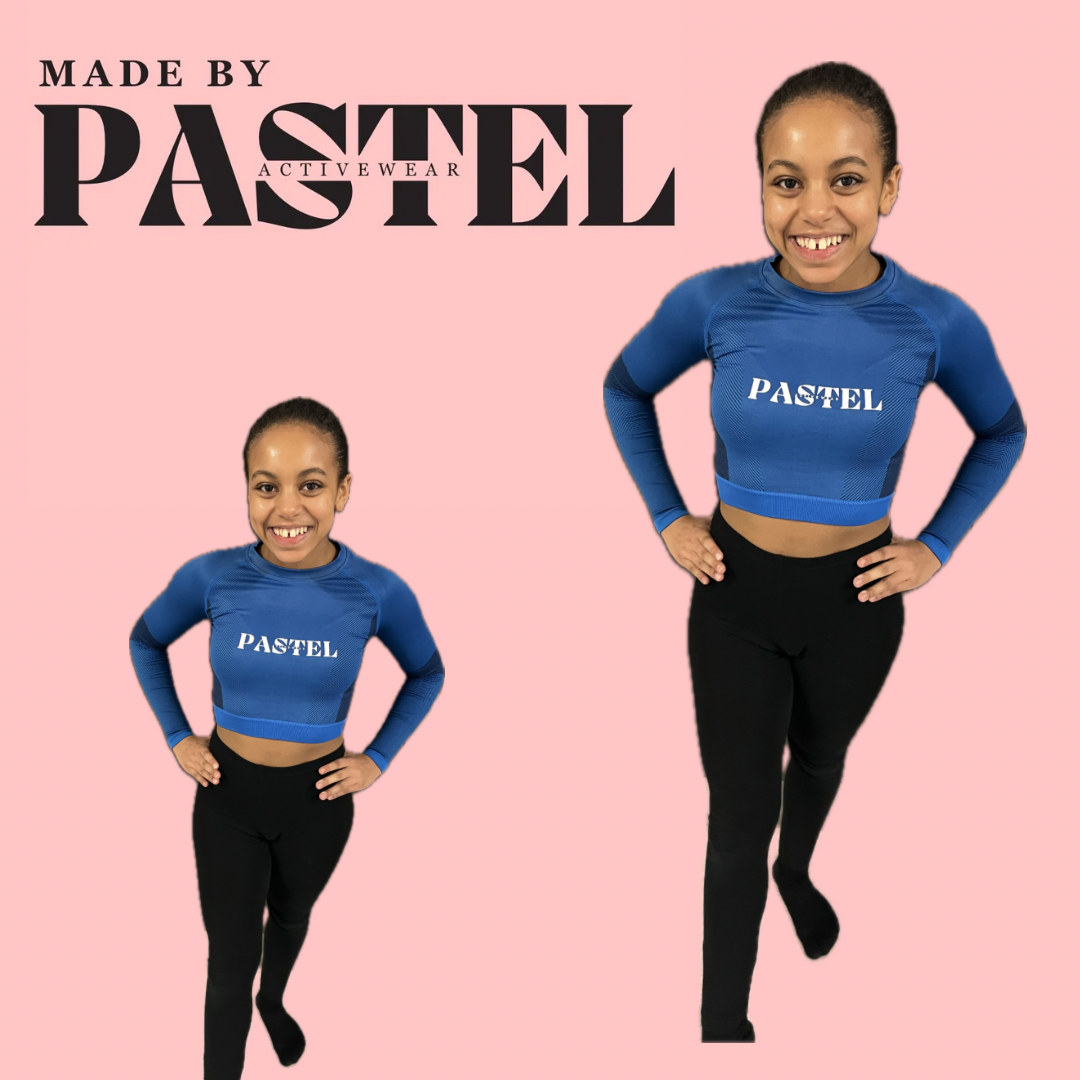 Pastel Performance Long Sleeved Blue Crop
