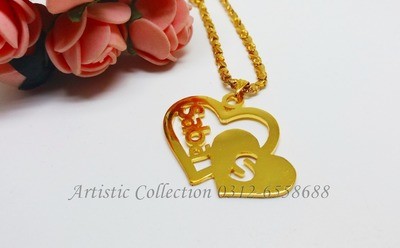 Single Name Heart Necklace with one Initial