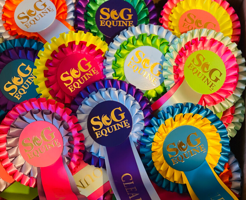 Clear Round 2Tier XL Box Pleat Rosettes 10PK