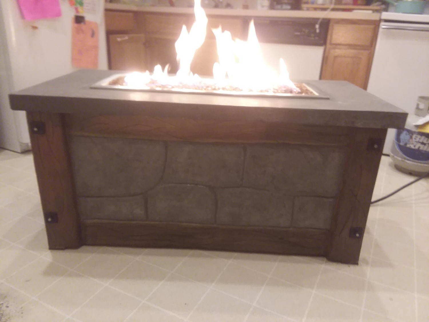 Hand Carved Concrete Fire Table