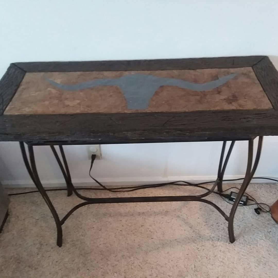 Hand Carved &amp; Stamped Sofa table