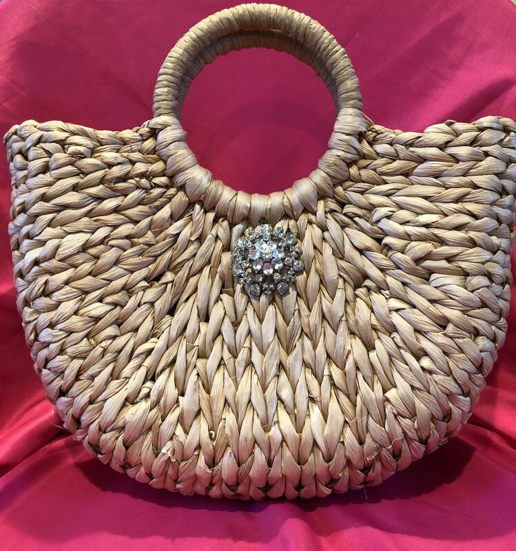 Rhinestone✨ Burst Small Seagrass Tote