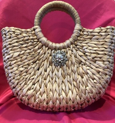 Rhinestone✨ Burst Small Seagrass Tote