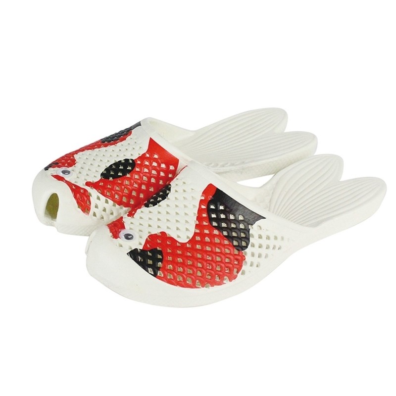 KOI SANDALS   1 Size: 6.5–8.5 adults  WHIE WITH RED AND BLACK