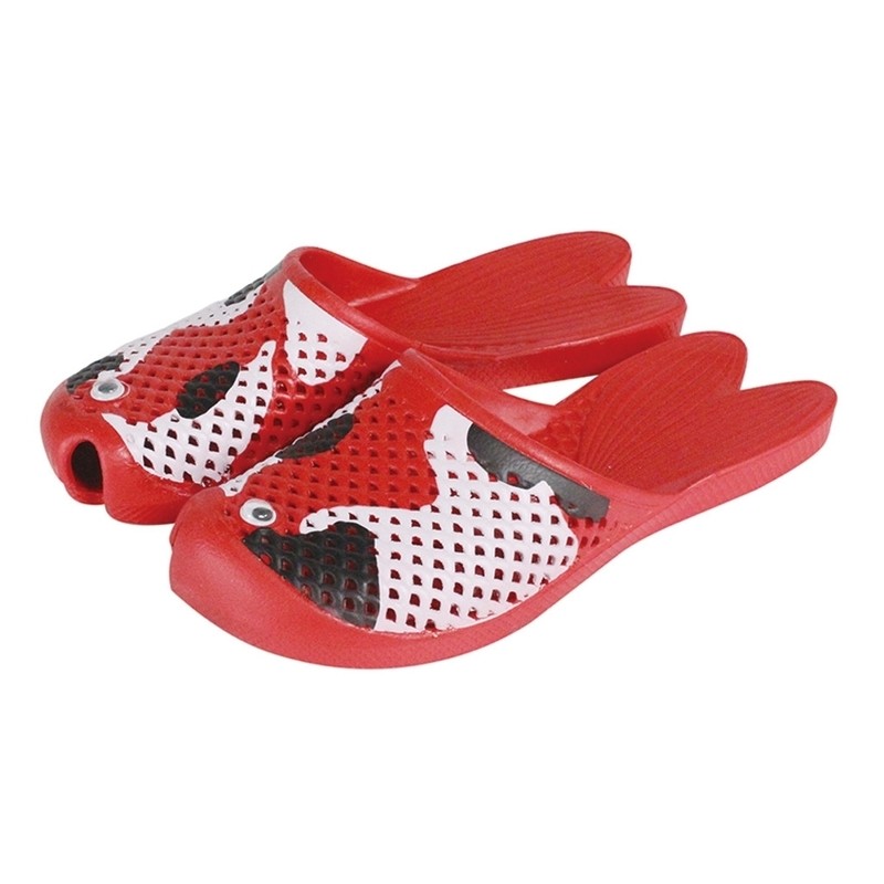 KOI SANDALS   1 Size: 6.5–8.5 adults  WHIE WITH RED AND BLACK