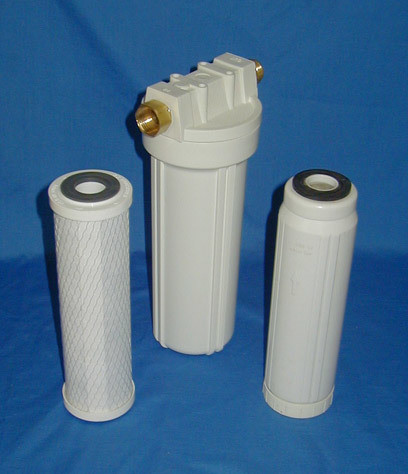 WATER PURIFYING FITS ON YOUR GARDEN HOSE 
KX+1 Nominal 1 micron carbon block with an amazing 20,000 gallon chlorine removal capacity each