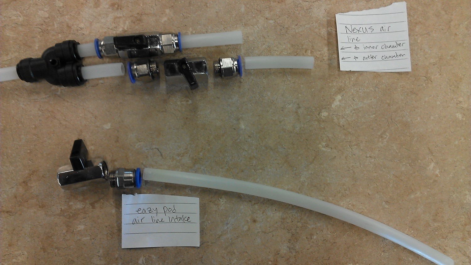 [1] 3/8" Mini Ball Valve [metal] with [2] End Connectors
Makes One Set
for Eazy Pod