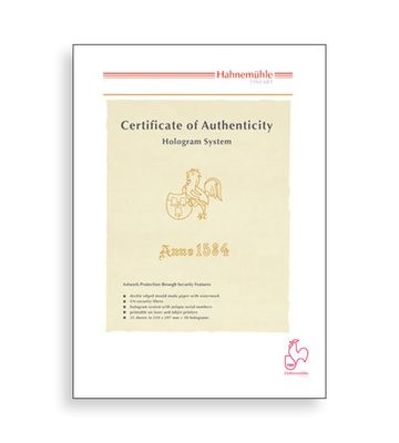 Hahnemühle Certificate of Authenticity (A4, 25 sheets)