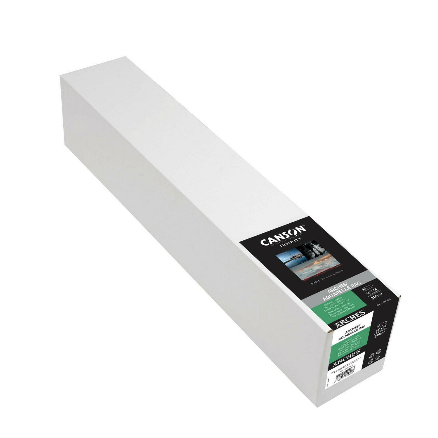 Canson Infinity ARCHES® Aquarelle Rag Pure White (24", 15.24m / 50ft roll)