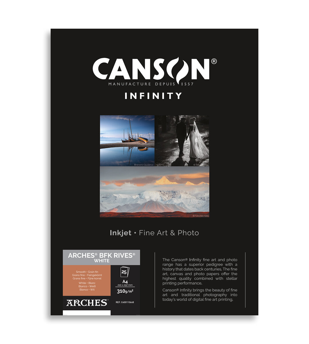 Canson Infinity ARCHES® BKF Rives White (A4, 25 sheets)