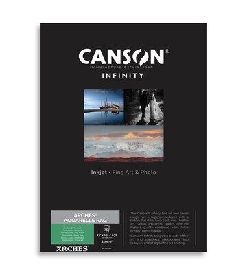 Canson Infinity ARCHES® Aquarelle Rag Pure White (A3+, 25 sheets)