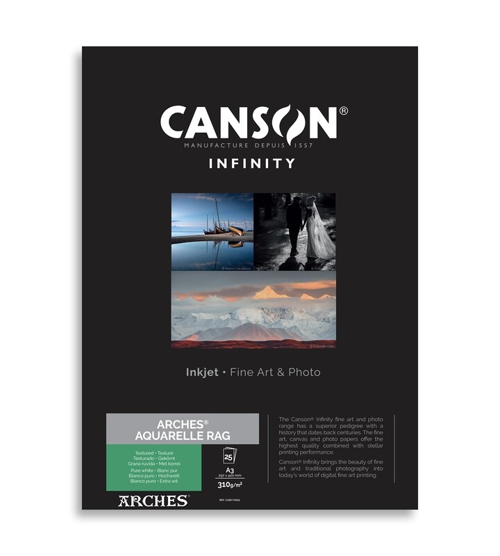 Canson Infinity ARCHES® Aquarelle Rag Pure White (A3, 25 sheets)