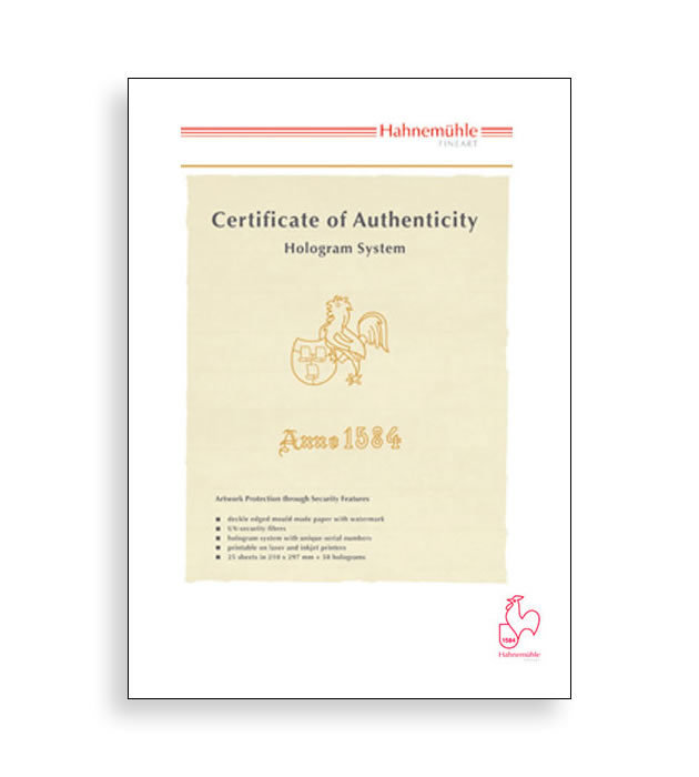 Hahnemühle Certificate of Authenticity (A4, 25 sheets)