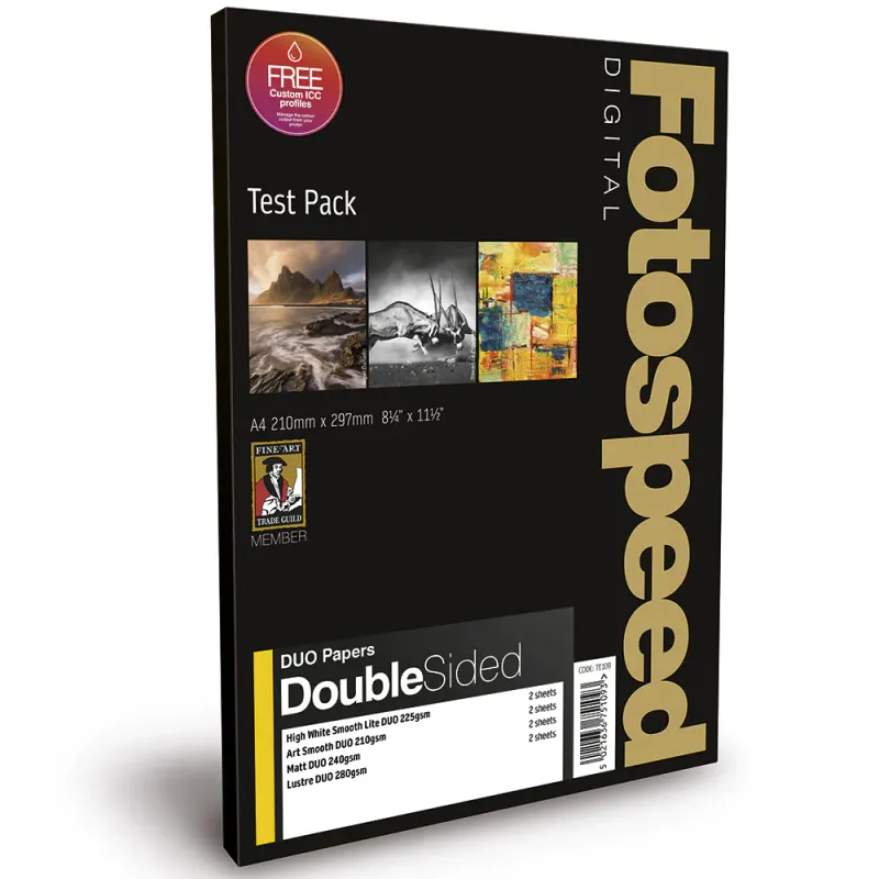 Fotospeed DUO Test Pack (A4, 8 sheets) - 7E109 Fotospeed DUO Test Pack (A4, 8 sheets) - 7E109