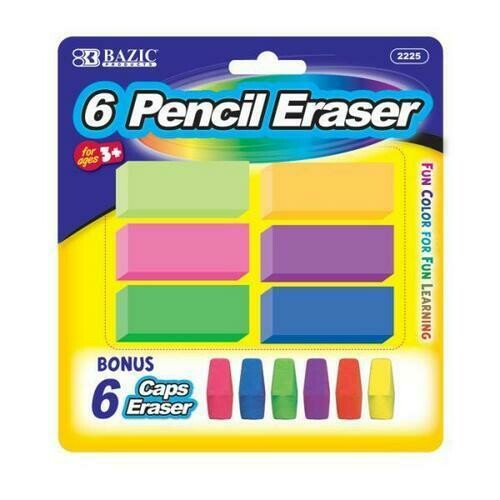 Case of [24] Bazic Neon Eraser Sets - 12/Pack