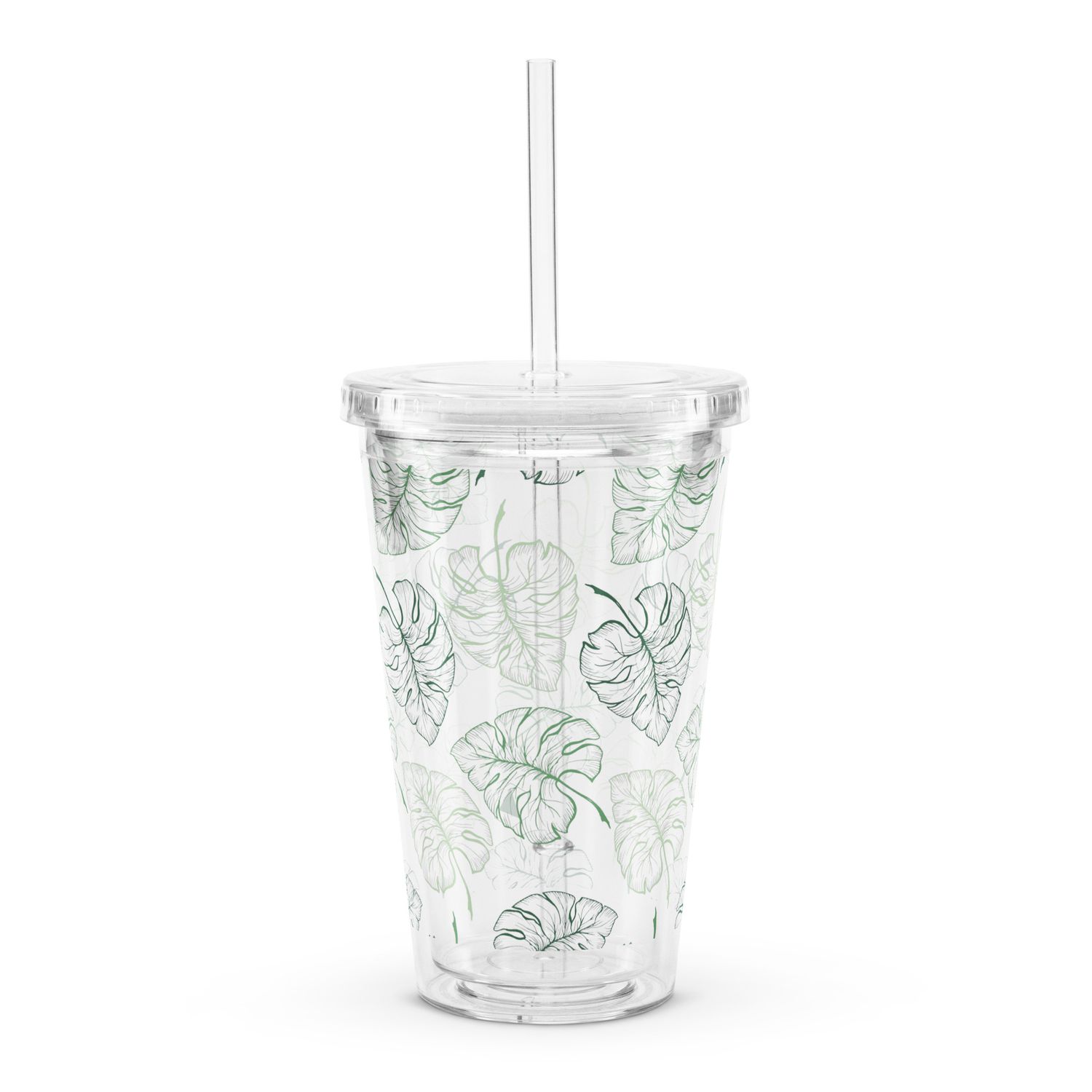 16oz Clear Tumbler w/Cover &amp; Straw