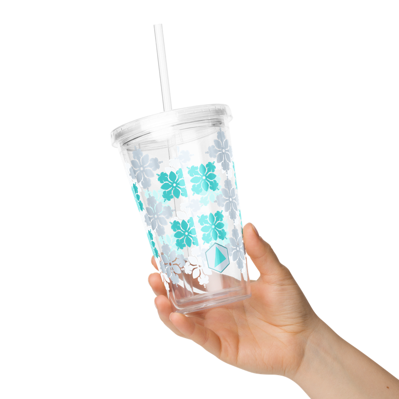 16oz Clear Tranquility Tumbler w/Cover &amp; Straw