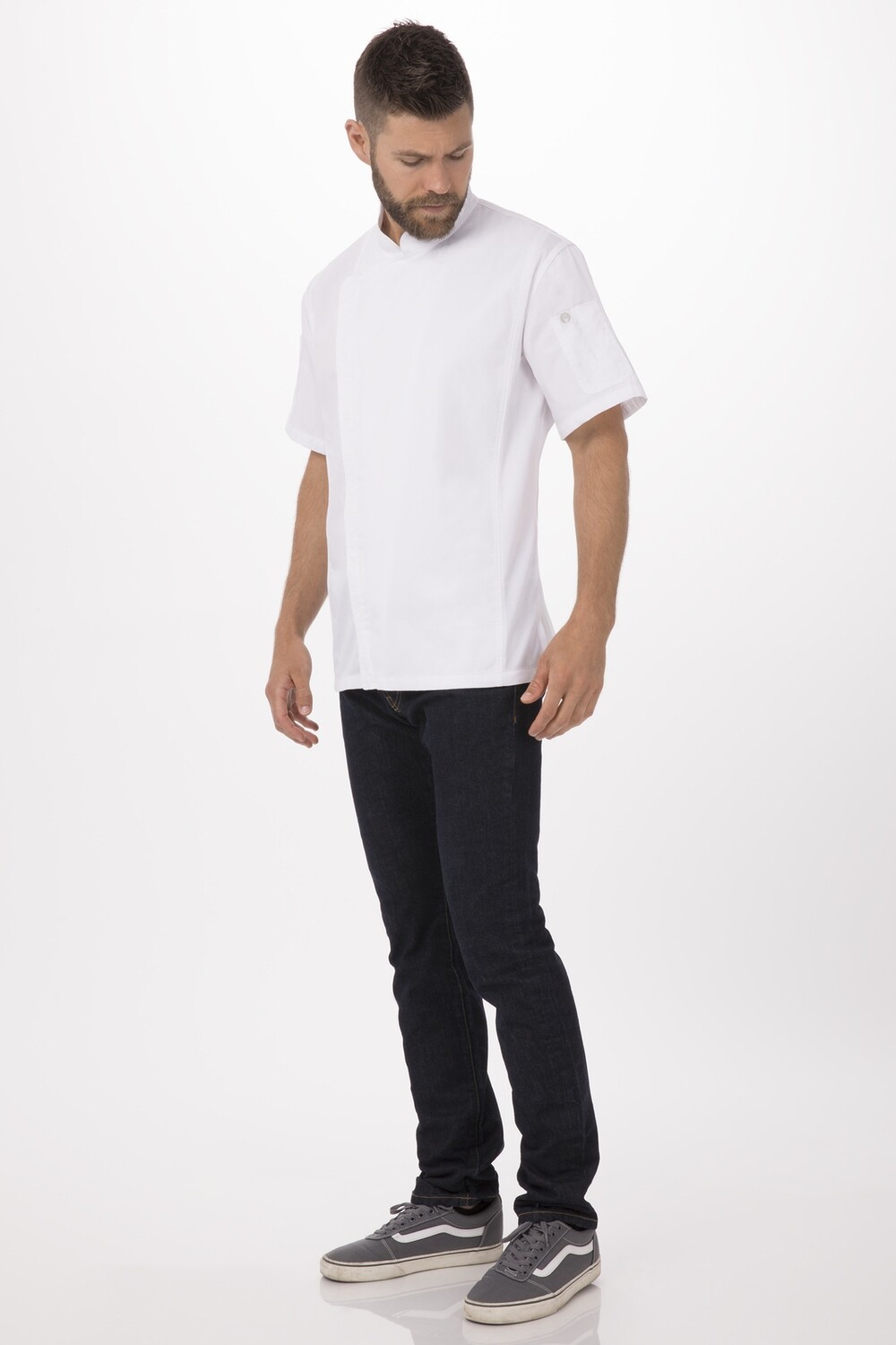 Mens Springfield Chef Jacket, Colour: White