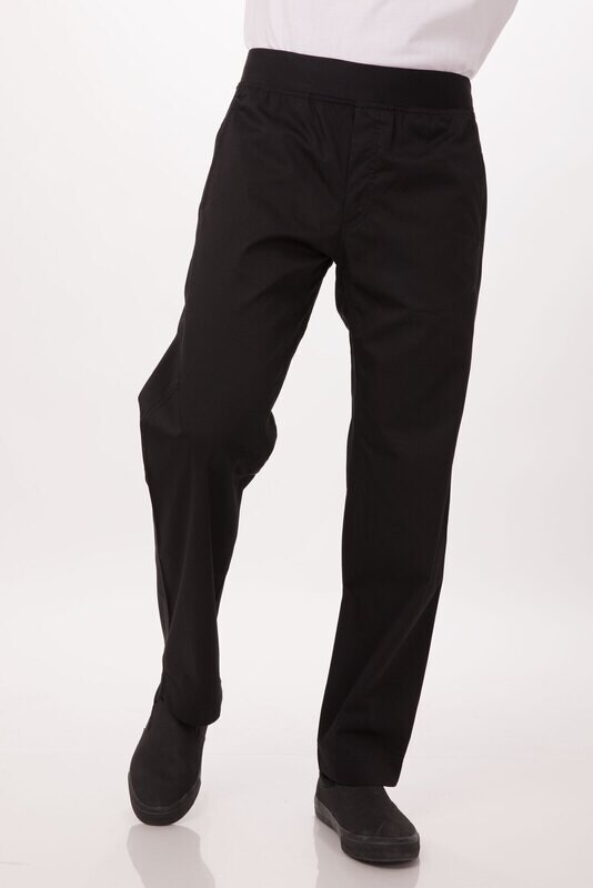 LIGHTWEIGHT SLIM CHEF PANTS - BLACK LIGHTWEIGHT SLIM CHEF PANTS - BLACK