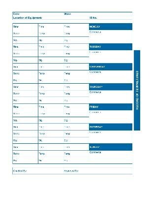 The Chef Link Temperature Log Book The Chef Link Temperature Log Book