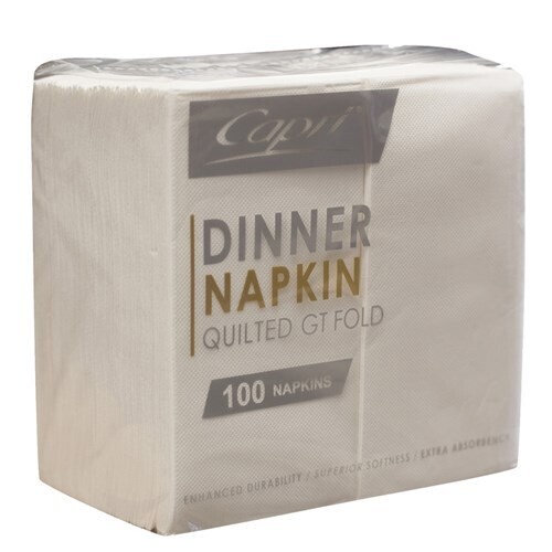 White GT Fold Quilted Dinner Napkin