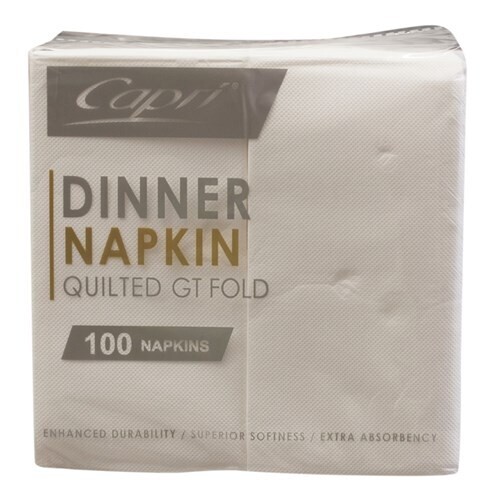 Napkins Quilted GT Fold White Dinner [Pack 1000]
