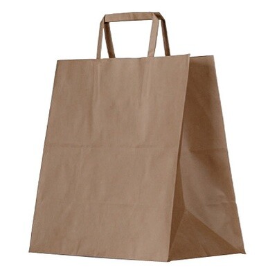 Kraft Brown Uber Bag Flat Handle [Pack 250]