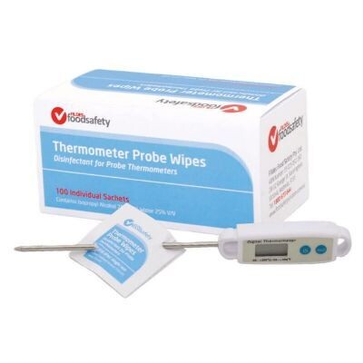 Thermometer Probe Wipes - Box of 100 Sachets