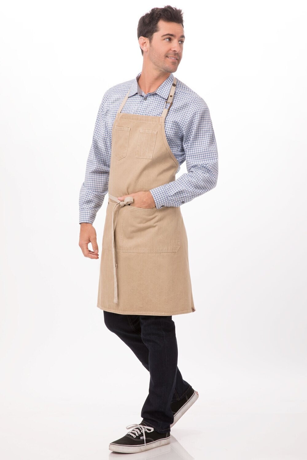 Austin Bib Apron- Natural