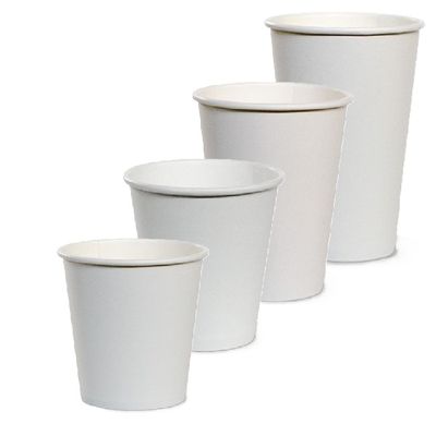 WHITE PE COATED SINGLE WALL COFFEE CUPS