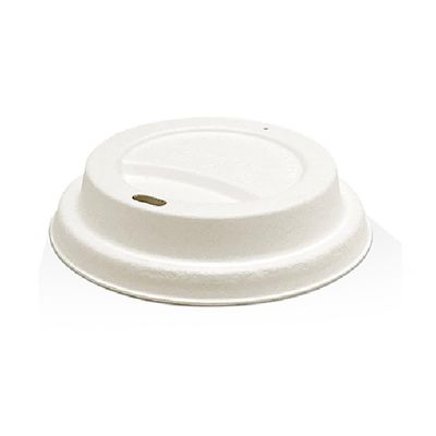 WHITE BAGASSE COFFEE CUP LIDS