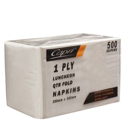 White 1 Ply Quarter Fold Lunch Napkin