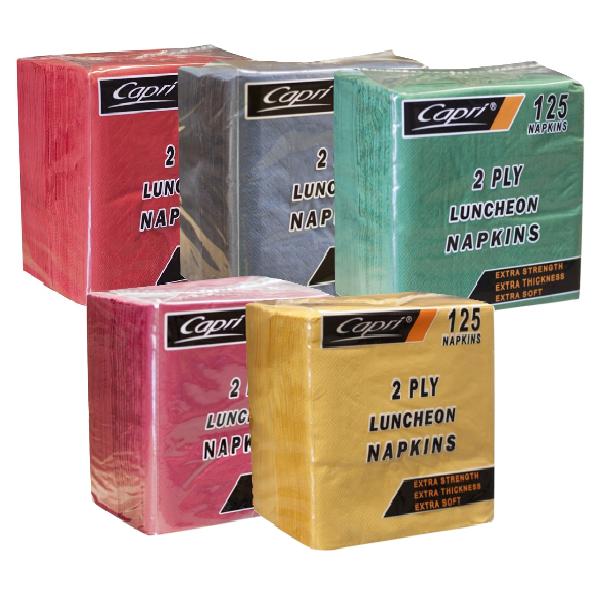 Coloured 2 Ply Quarter Fold Lunch Napkin