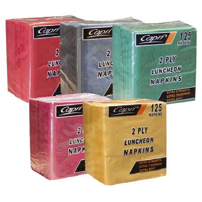Coloured 2 Ply Quarter Fold Lunch Napkin