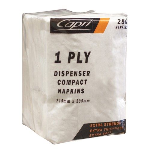 White 1 Ply D Fold Dispenser Napkin