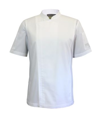 CHEF JACKET LIGHTWEIGHT WITH SIDE PANELS - SHORT SLEEVE