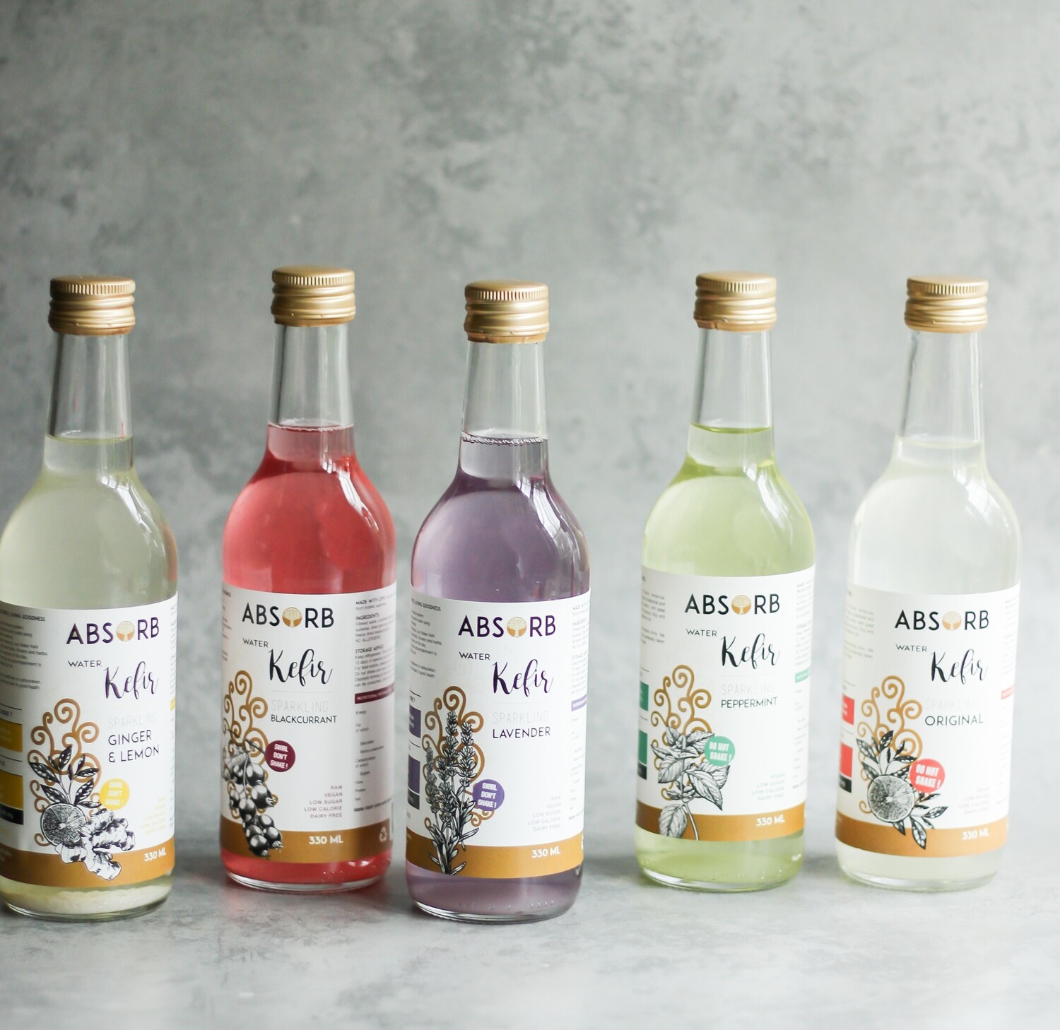 ABSORB WATER KEFIR MIXED FLAVOURS 330ml x12
