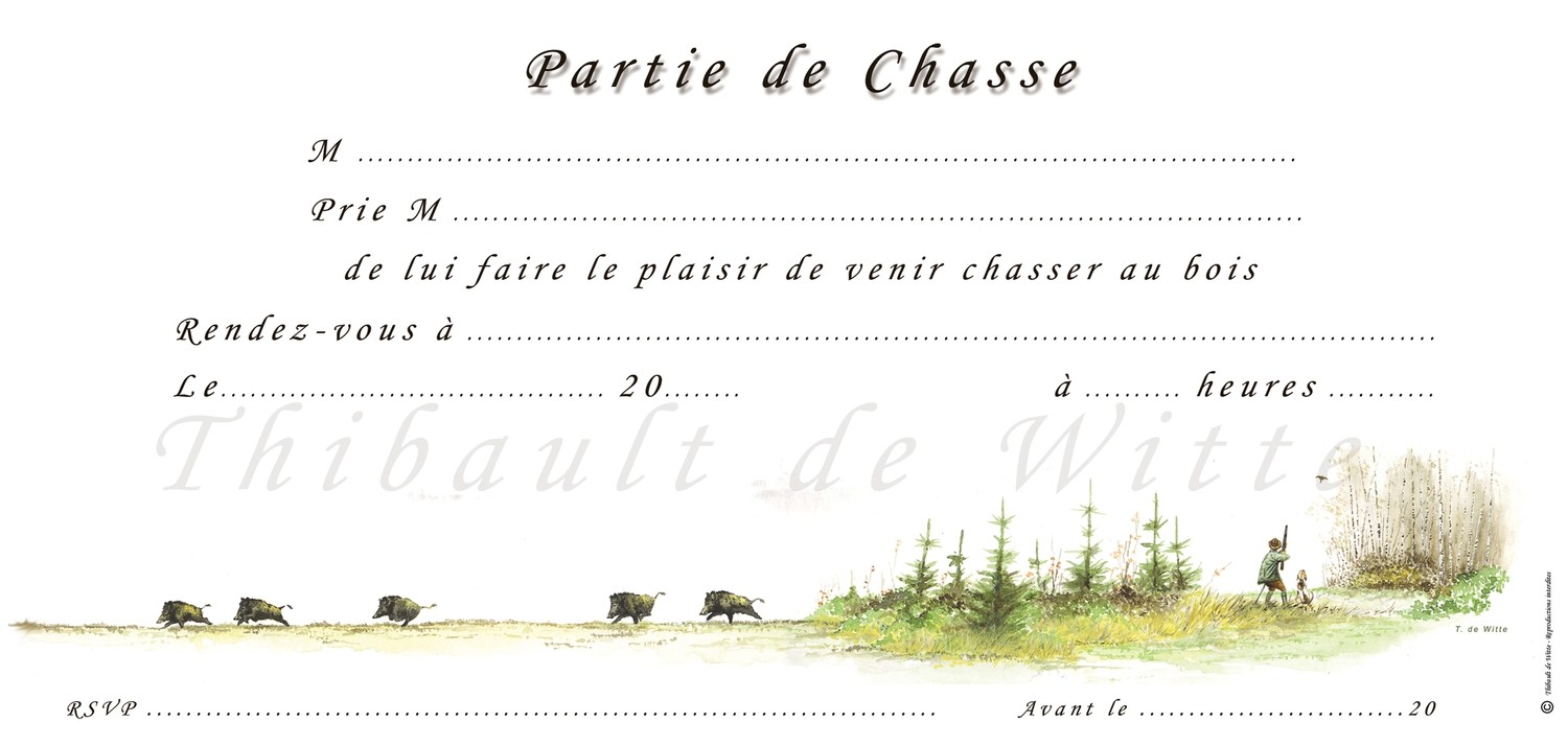 Invitations Chasse au Bois VII
