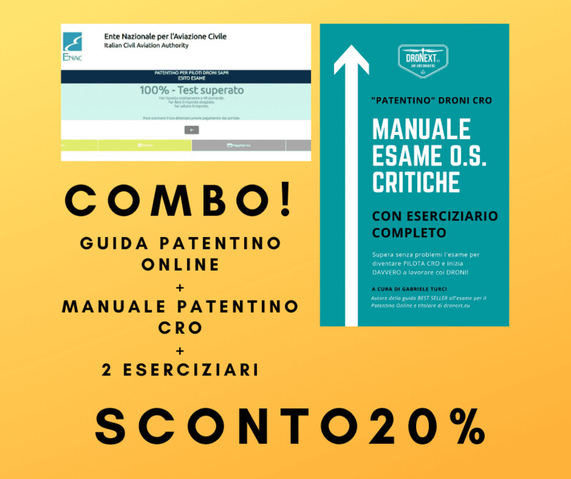 COMBO GUIDA PATENTINO DRONI ONLINE + CRITICO + DOMANDE COMBO GUIDA PATENTINO DRONI ONLINE + CRITICO + DOMANDE