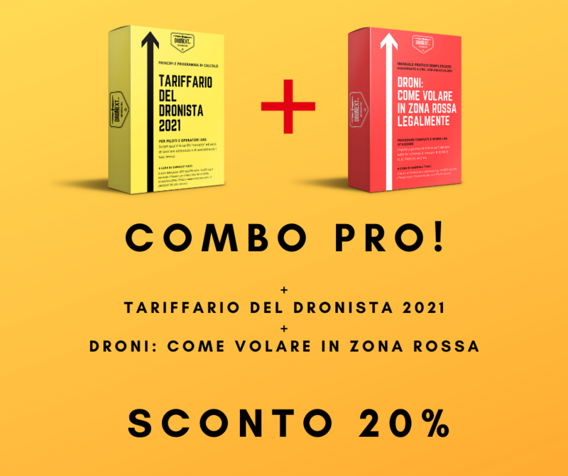 COMBO TARIFFARIO DEL DRONISTA 2021 + MANUALE PER VOLARE IN ZONA ROSSA COMBO TARIFFARIO DEL DRONISTA 2021 + MANUALE PER VOLARE IN ZONA ROSSA
