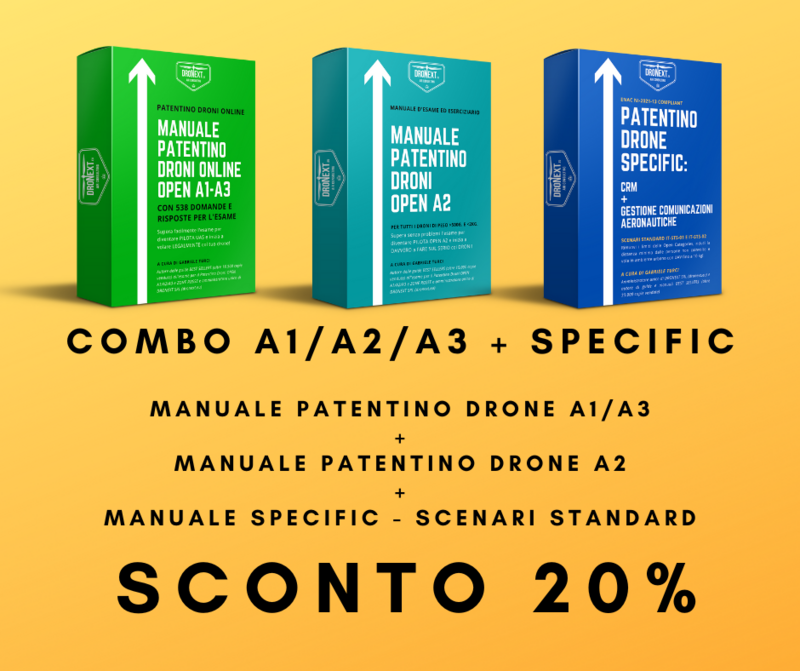 COMBO MANUALE PATENTINO DRONE A1/A2/A3 ONLINE DA CASA + SPECIFIC IT-STS