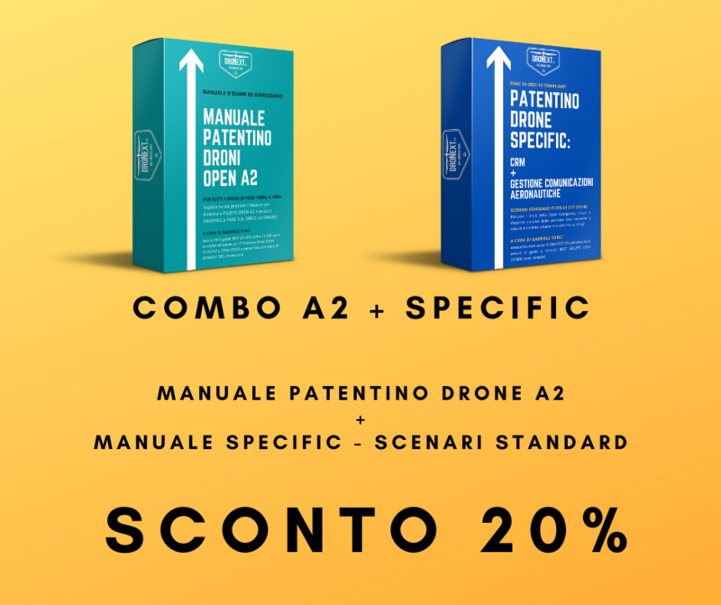COMBO MANUALE PATENTINO DRONE A2 ONLINE DA CASA + SPECIFIC (SCENARI STANDARD)